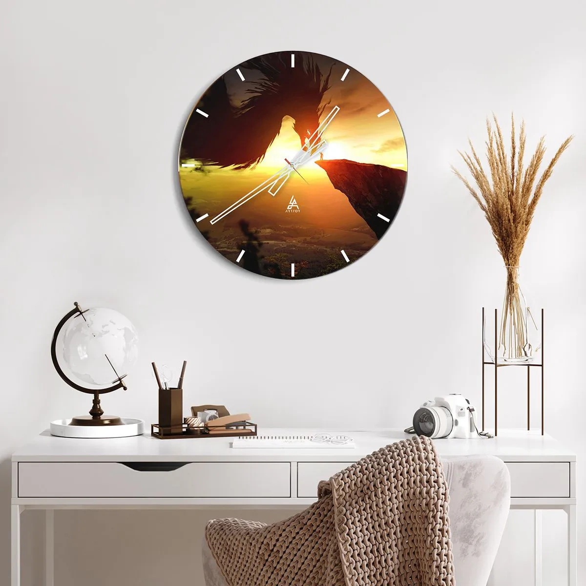 Zegar ścienny - Pogromca smoka - 40x40 cm