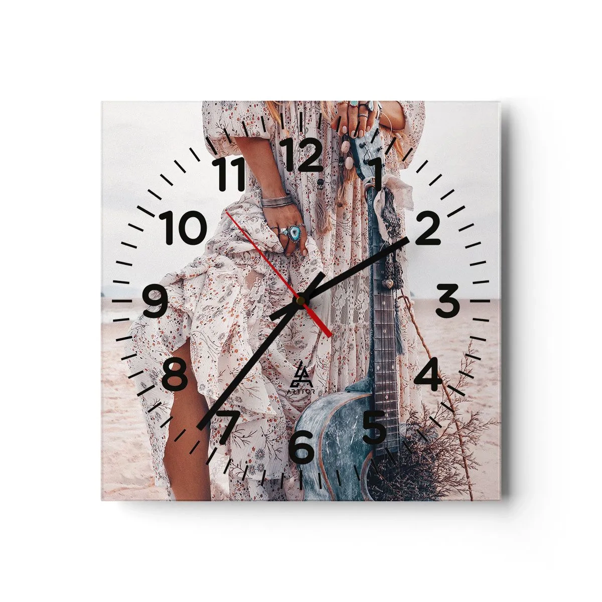 Zegar ścienny - Dzieci kwiaty w drodze - 30x30 cm