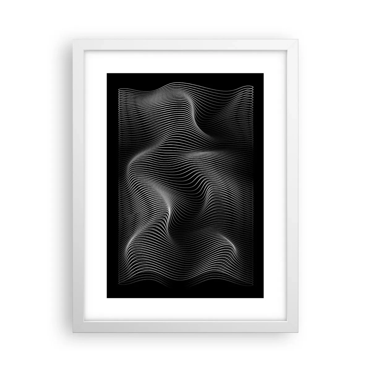 Plakat w białej ramie - Taniec światła w przestrzeni - 30x40 cm