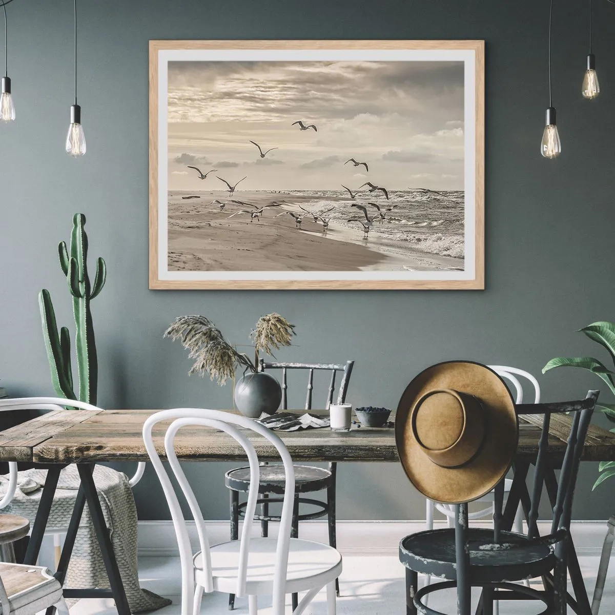 Plakat w ramie jasny dąb - Morza szum, ptaków śpiew - 50x40 cm