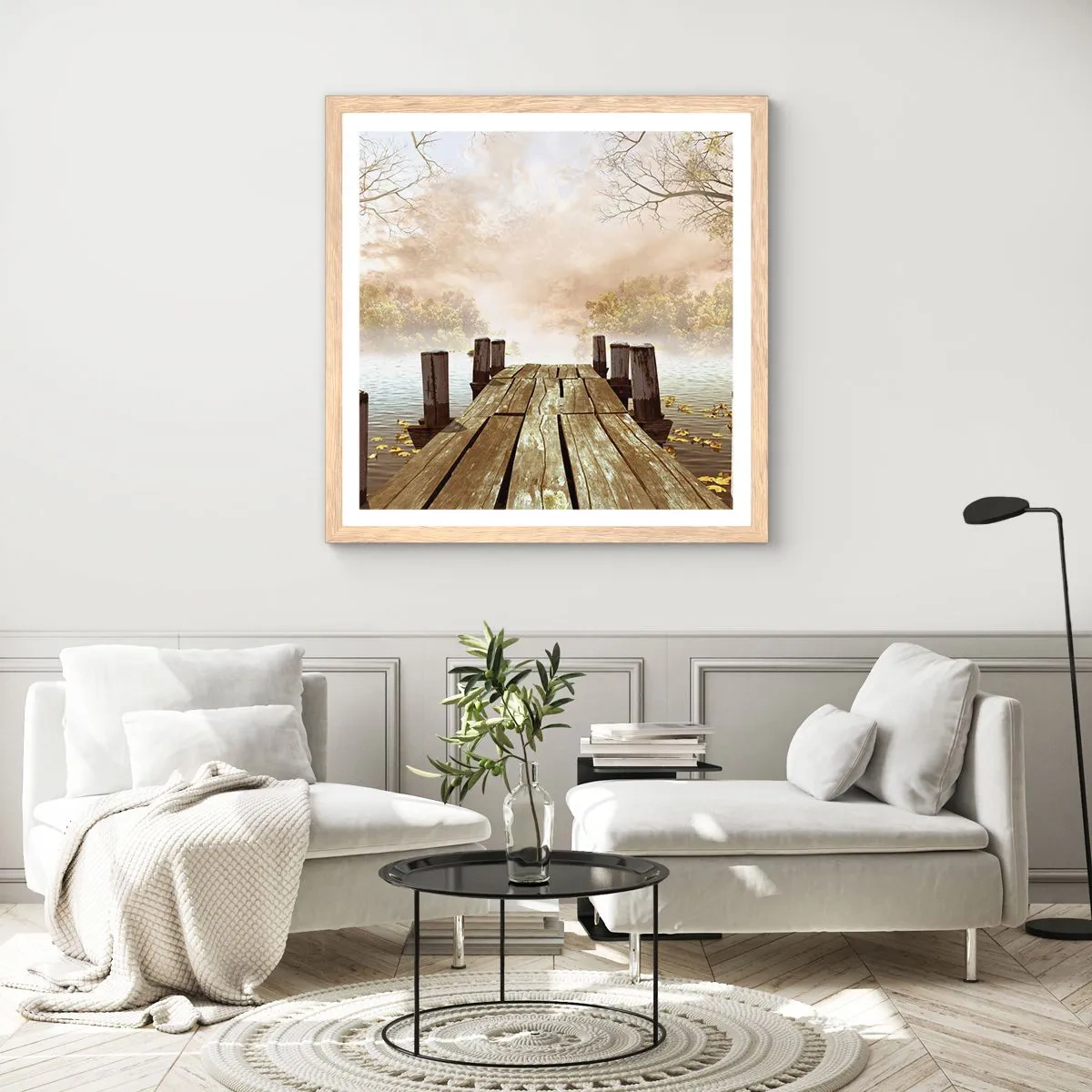 Plakat w ramie jasny dąb - Łagodny smutek jesieni - 50x50 cm