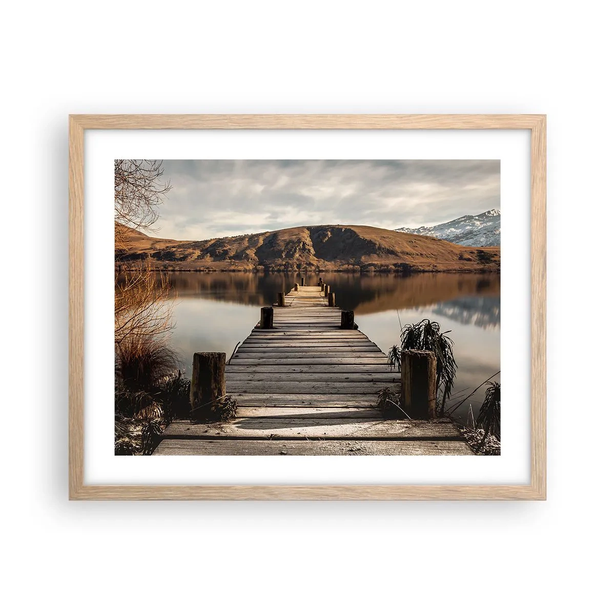 Plakat w ramie jasny dąb - Pejzaż w ciszy - 50x40 cm