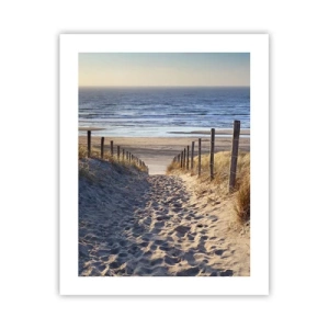 Plakat - Morza szum, ptaków śpiew, dzika plaża pośród traw… - 40x50 cm