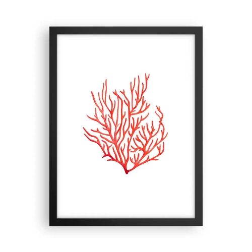 Plakat w czarnej ramie - Koralowy filigran - 30x40 cm