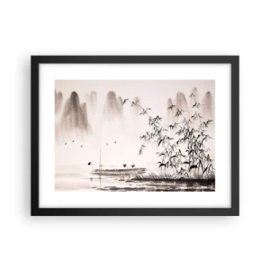 Plakat w czarnej ramie - Cisza ryżowych pól - 40x30 cm