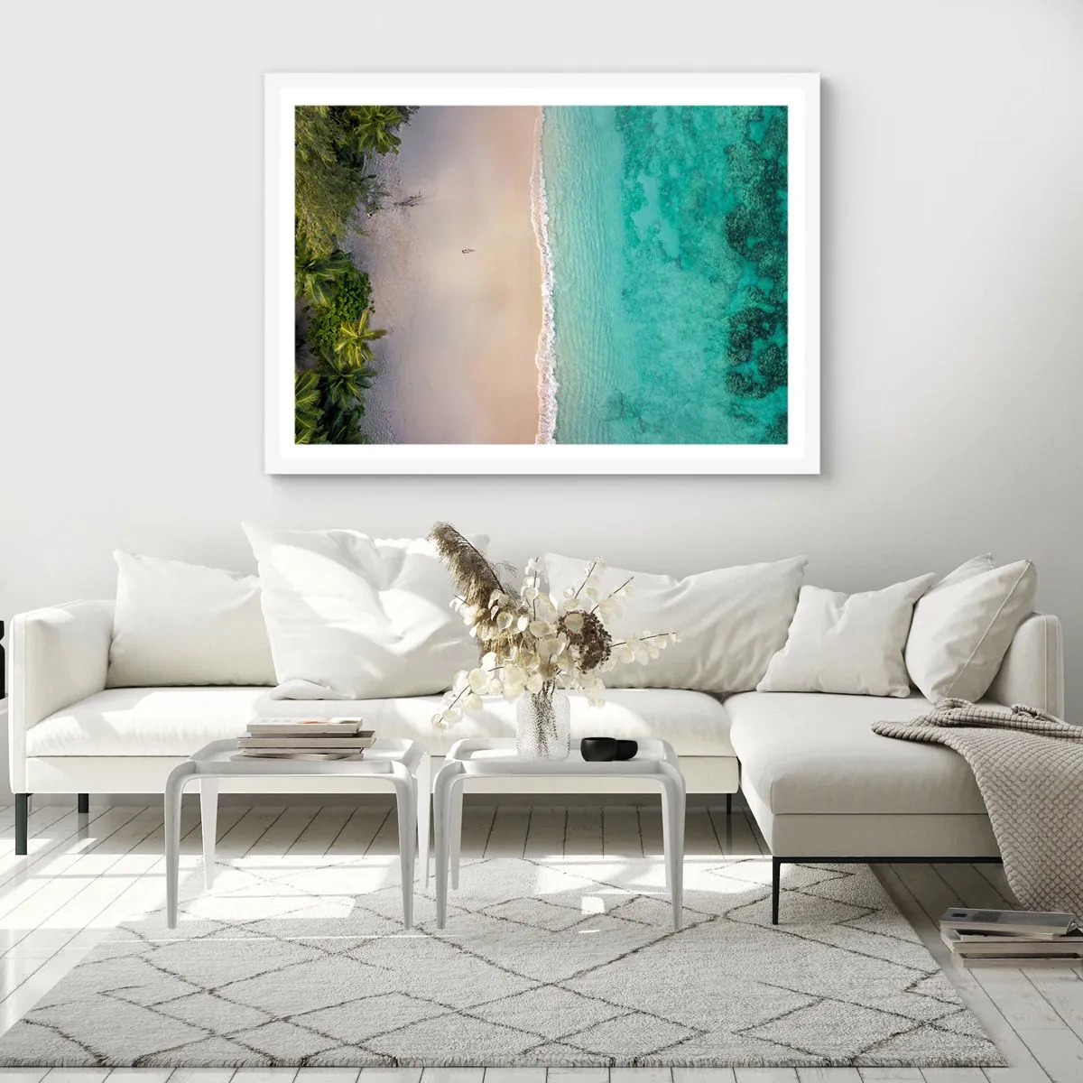 Plakat w białej ramie - Rajska plaża - 40x30 cm