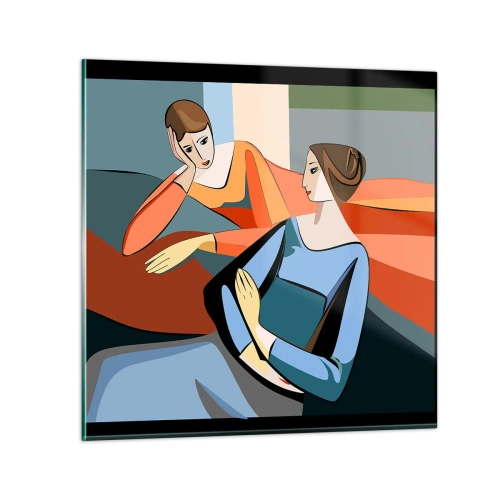 Obraz na szkle - Chwila zwierzeń - 60x60 cm