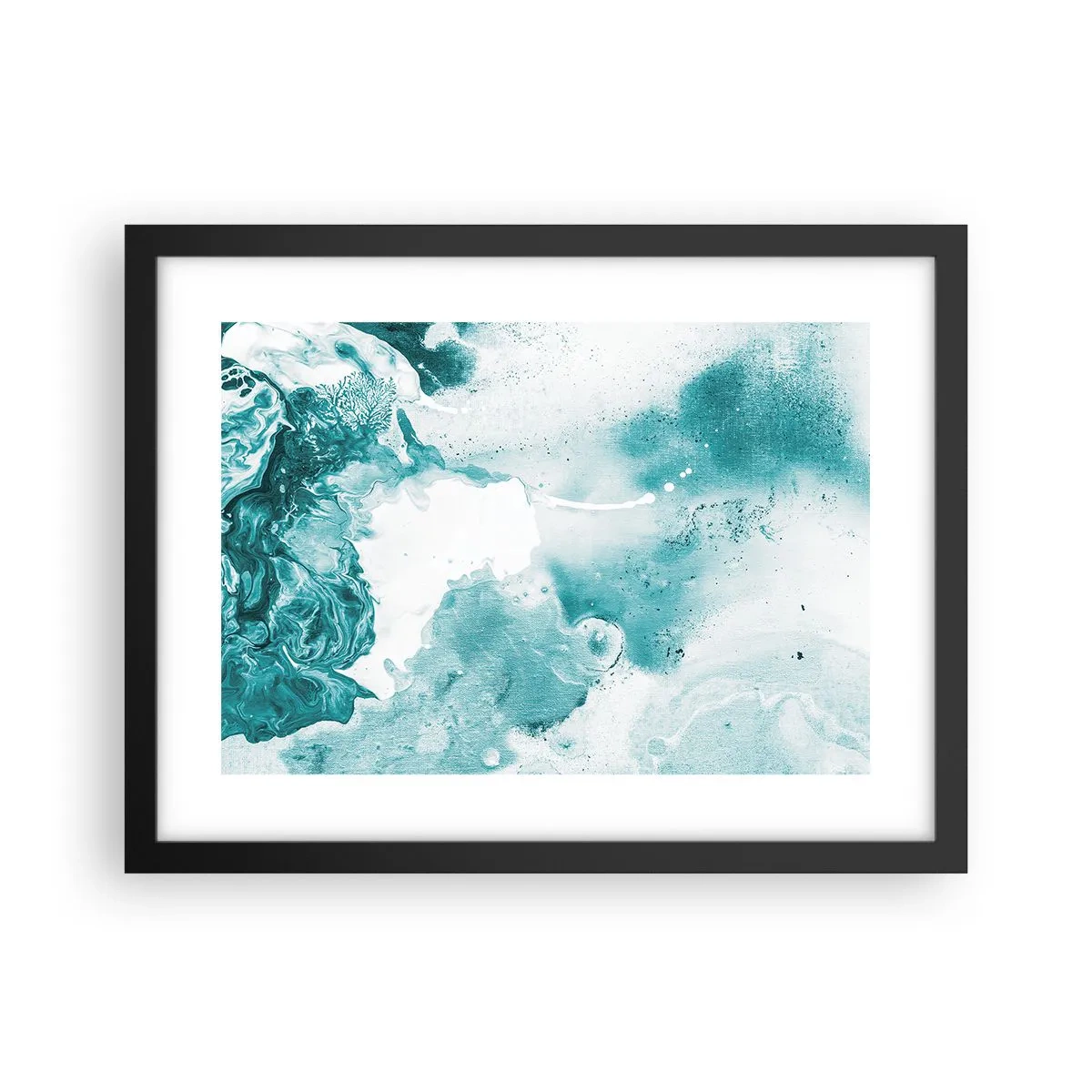 Plakat w czarnej ramie - Rozlewiska błękitu - 40x30 cm