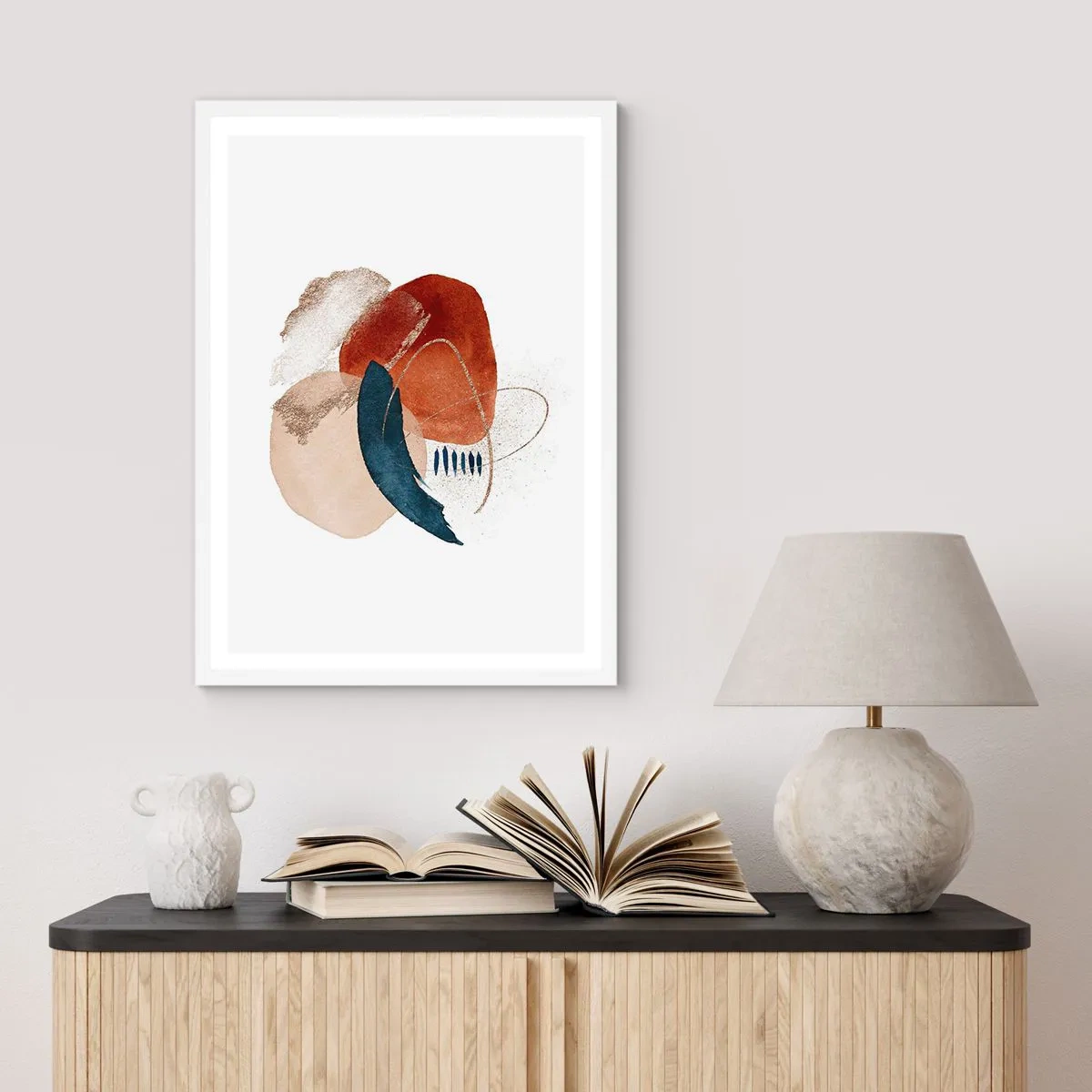 Plakat w białej ramie - Owalna kompozycja - 70x100 cm