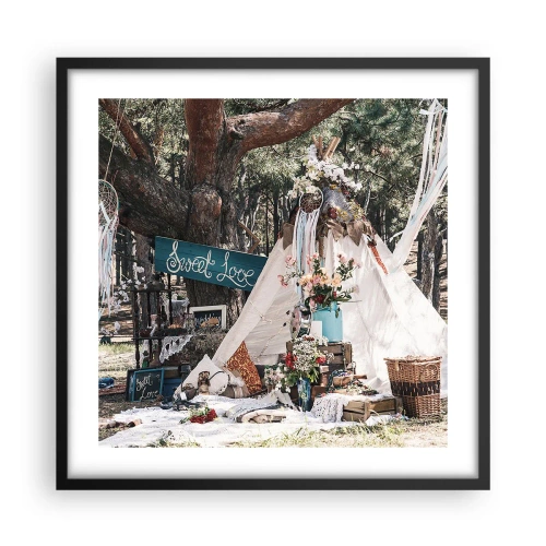 Plakat w czarnej ramie - Make love… - 50x50 cm