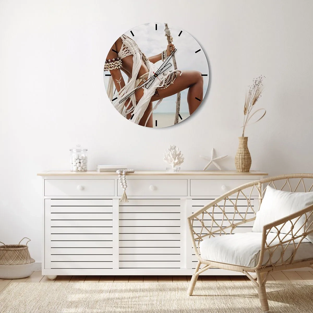 Zegar ścienny - Kapłanka słońca - 30x30 cm