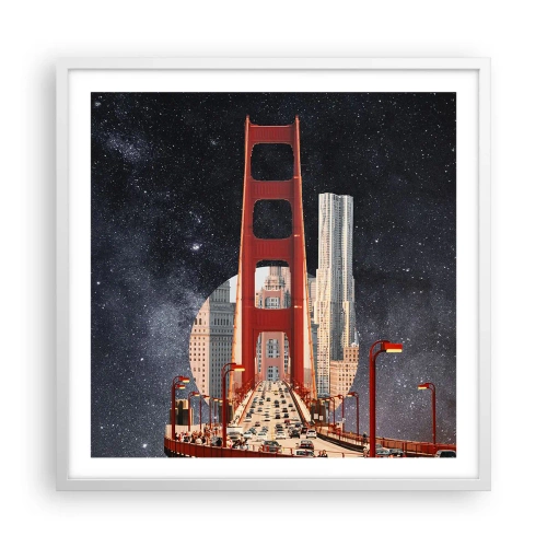 Plakat w białej ramie - Zawsze w centrum - 60x60 cm