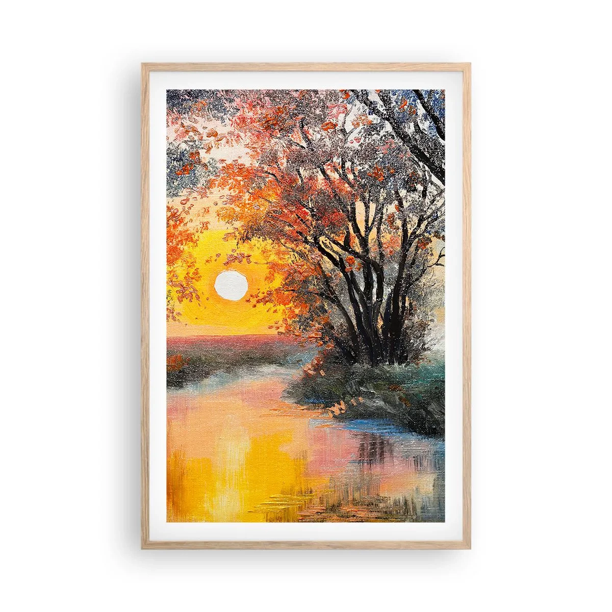 Plakat w ramie jasny dąb - Jesienne klimaty - 61x91 cm