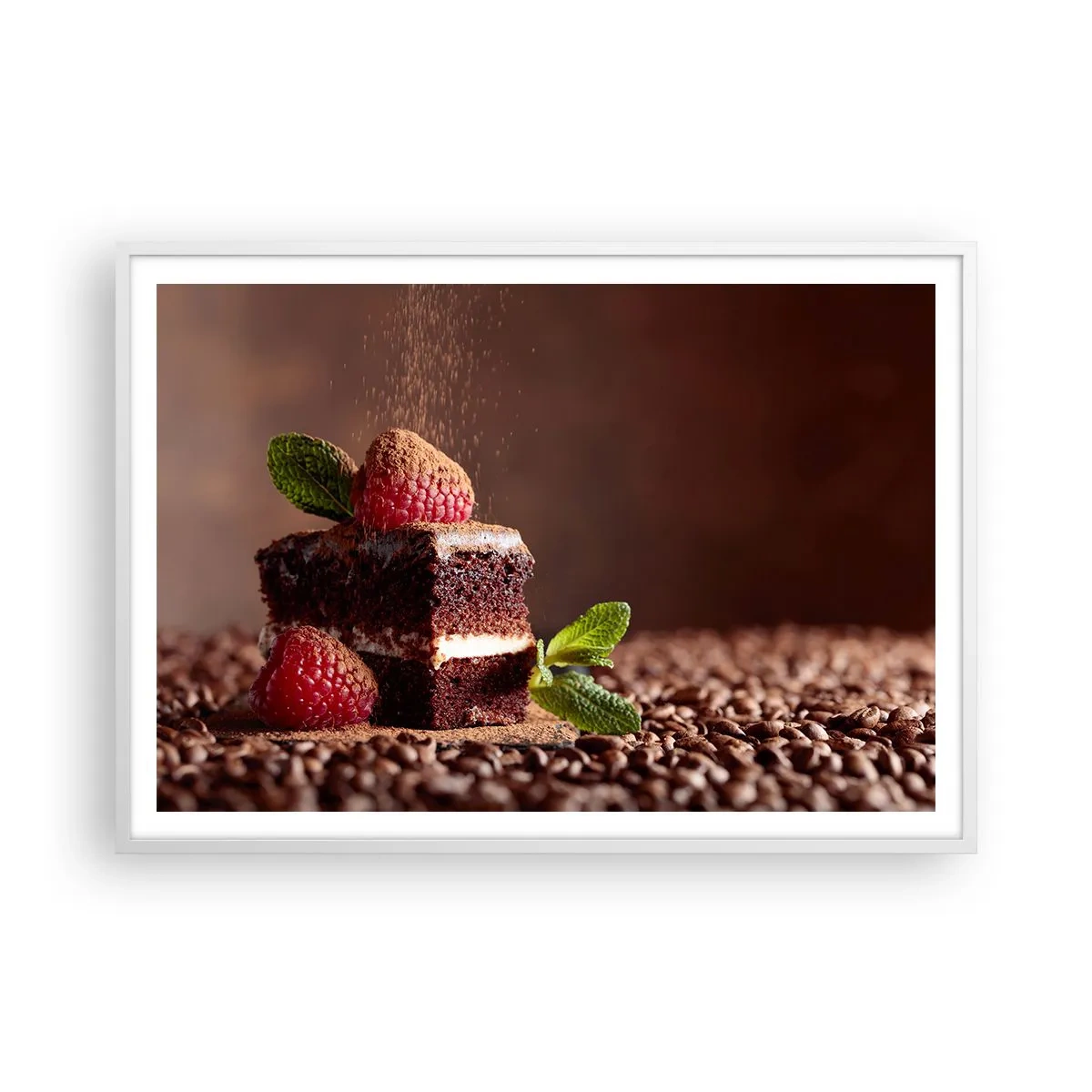 Plakat w białej ramie - Życie jest słodkie - 100x70 cm