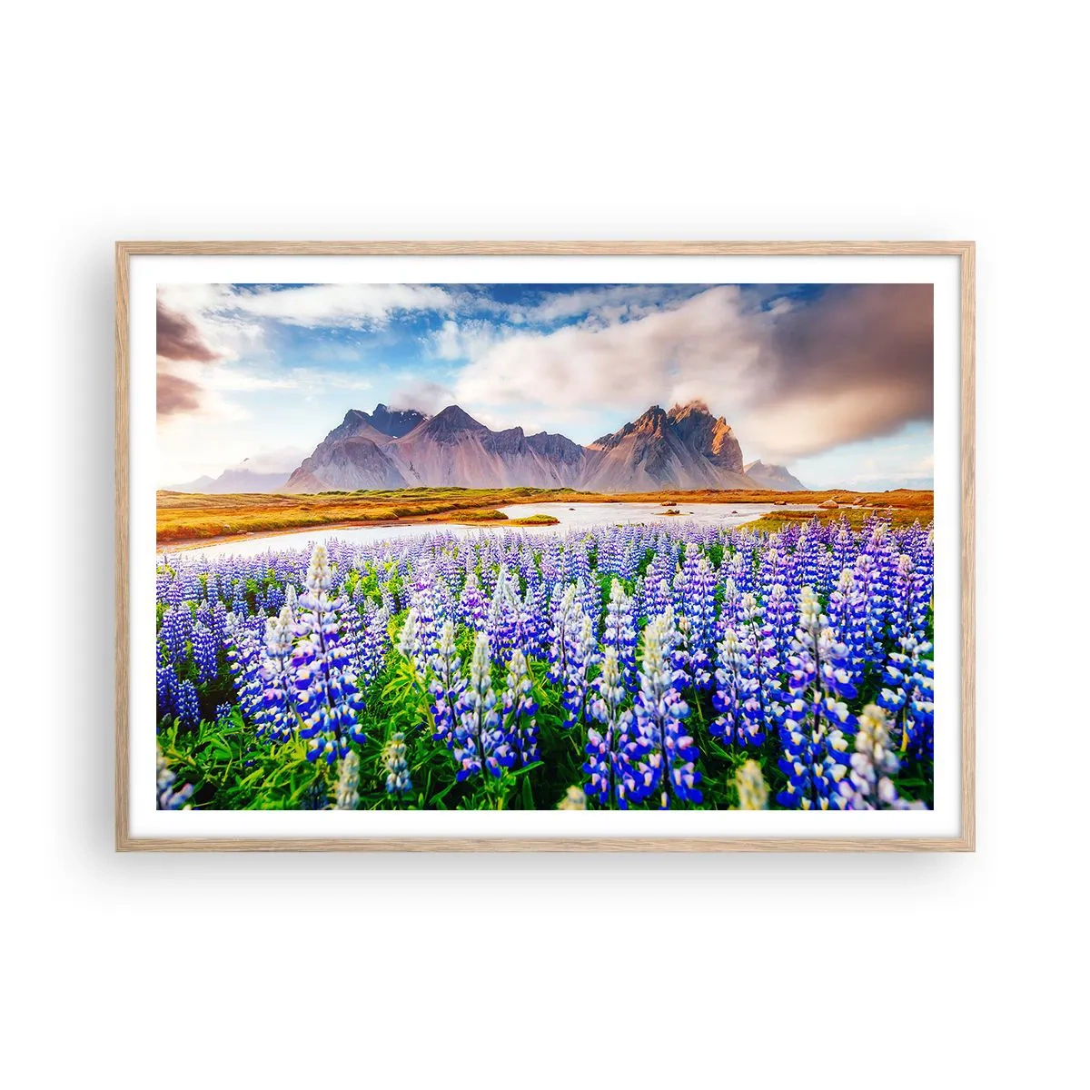 Plakat w ramie jasny dąb - Siła i surowość obok łagodności - 100x70 cm