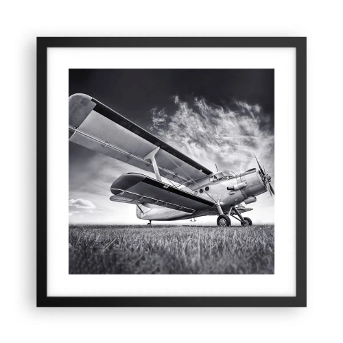 Plakat w czarnej ramie - Skrzydlaty wędrowiec - 40x40 cm