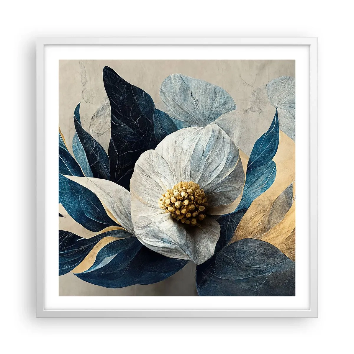 Plakat w białej ramie - Ma złote serce - 60x60 cm