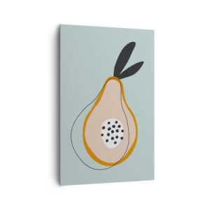 Obraz na płótnie - Abstrakcyjna gruszka na jasnym tle - 80x120cm - Przeniknąć w naturę rzeczy - Nowoczesna dekoracja ścienna do salonu i sypialni ARTTOR