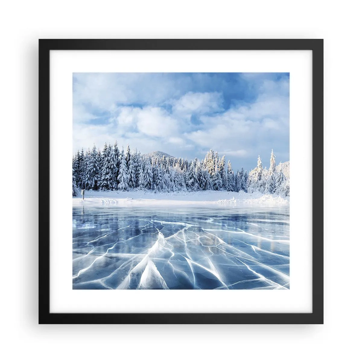 Plakat w czarnej ramie - Olśniewający i krystaliczny widok - 40x40 cm
