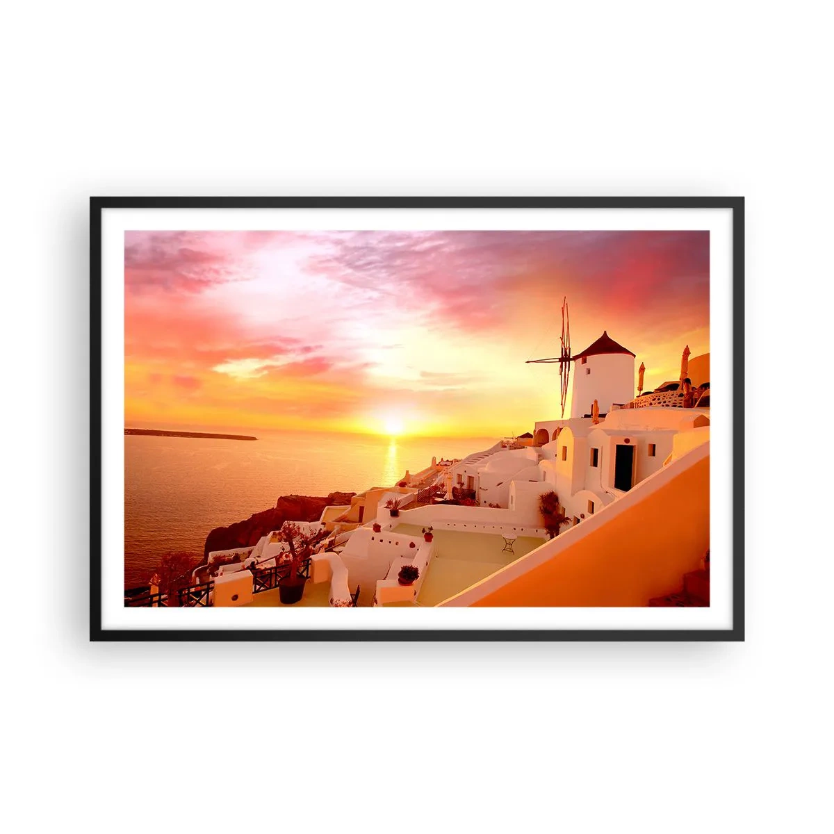 Plakat w czarnej ramie - Rozpłynąć się w bieli i złocie - 91x61 cm