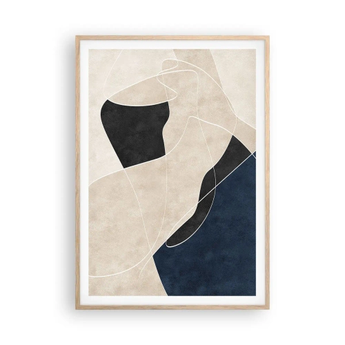 Plakat w ramie jasny dąb - Kompozycja abstrakcyjna – kontrast barw - 70x100 cm