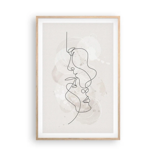 Plakat w ramie jasny dąb - Splątani w uścisku - 61x91 cm