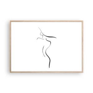 Plakat w ramie jasny dąb - Nieuchwytna jak fala - 100x70 cm