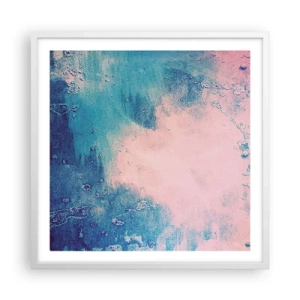 Plakat w białej ramie - Błękitne objęcia - 60x60 cm
