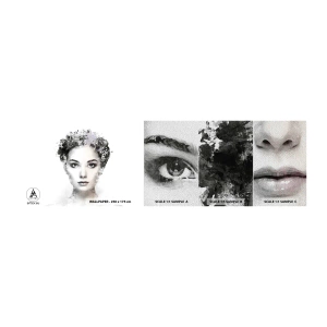 Fototapeta Próbka Premium Sand - Portret niezwykle stylowy - Twarz Kobiety, Kobieta, Abstrakcja - 100x30 cm