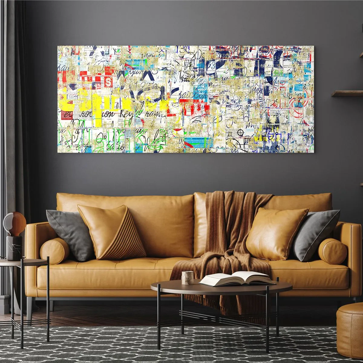 Obraz na szkle - Abstrakcyjne graffiti z kolorowymi napisami i wzorami - 120x50cm - Po prostu cieszy oczy - Nowoczesna dekoracja ścienna do salonu i sypialni ARTTOR