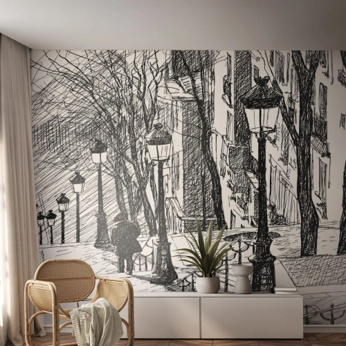 Fototapeta Samoprzylepna Deluxe Sticker - Historia miłosna czy opowieśc grozy? - Montmartre, Architektura, Paryż - 200x140 cm