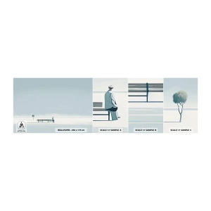 Fototapeta Próbka Samoprzylepna Deluxe Sticker - Tak, czekam. - Minimalistyczny, Samotny, Człowiek - 100x30 cm