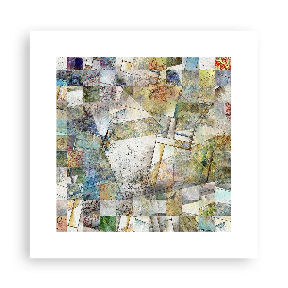 Plakat - Geometryczne przetasowanie - 30x30 cm
