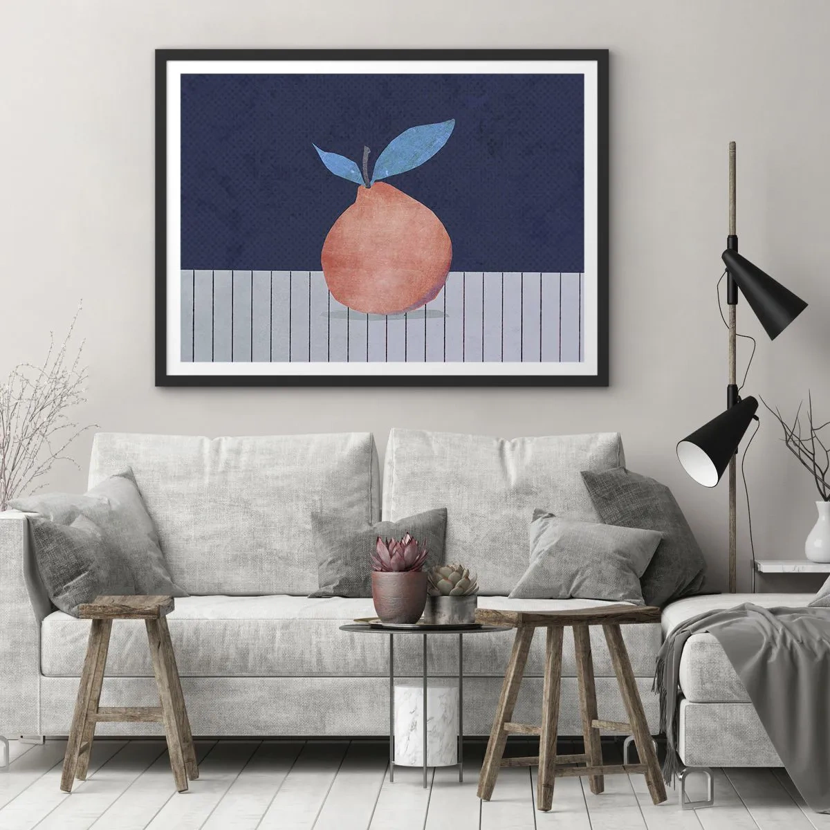 Plakat w czarnej ramie - Wypukłość i płaszczyzna - 50x40 cm