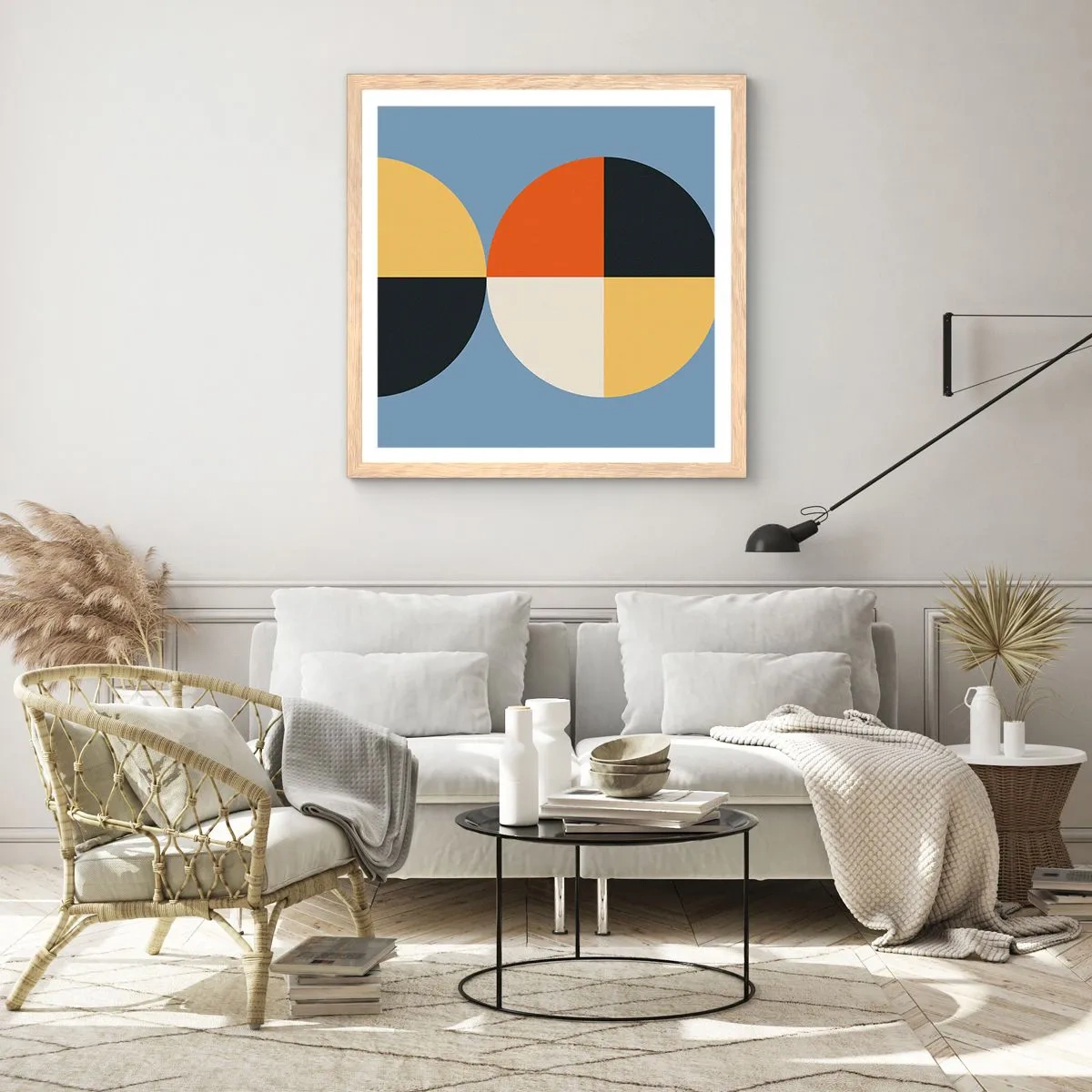 Plakat w ramie jasny dąb - Patrz i licz - 60x60 cm