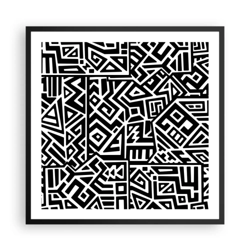 Plakat w czarnej ramie - Kompozycja prekolumbijska - 60x60 cm