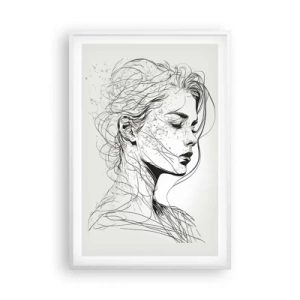 Plakat w białej ramie - Portret w zamyśleniu - 61x91 cm