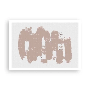 Plakat - Łagodne różowe kształty na jasnym tle - 100x70cm - Abstrakcja w łagodnym różu - Nowoczesna dekoracja ścienna do salonu i sypialni ARTTOR