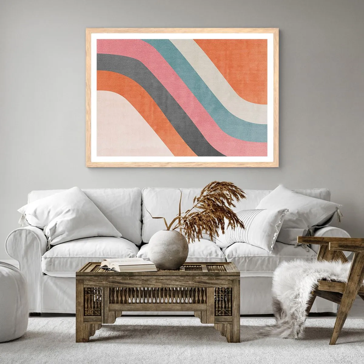 Plakat w ramie jasny dąb - Kompozycja diagonalna – ruch - 100x70 cm