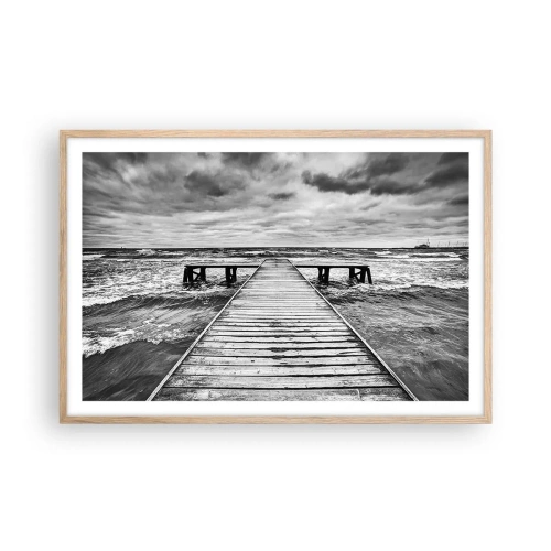 Plakat w ramie jasny dąb - Czekam na wiatr, co rozgoni… - 91x61 cm