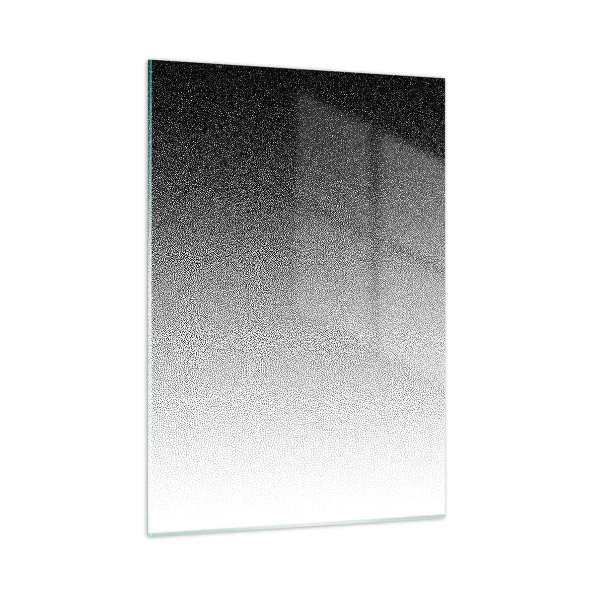 Obraz na szkle - Czarno-biały gradient z efektem ziarnistości i światła - 50x70cm - W stronę światła - Nowoczesna dekoracja ścienna do salonu, kuchni i sypialni ARTTOR