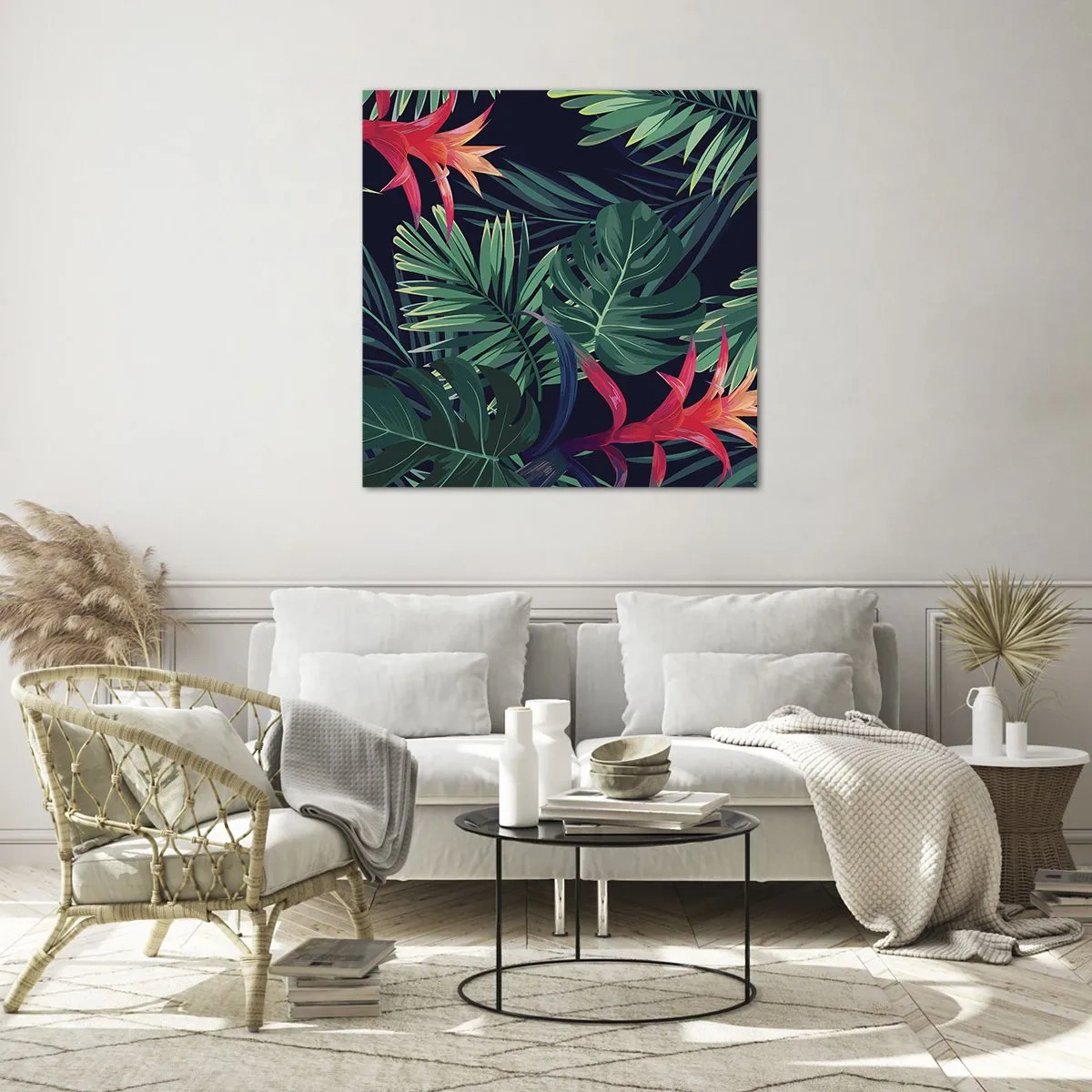 Obraz na szkle - Zapłonąć w zieleni - 70x70 cm