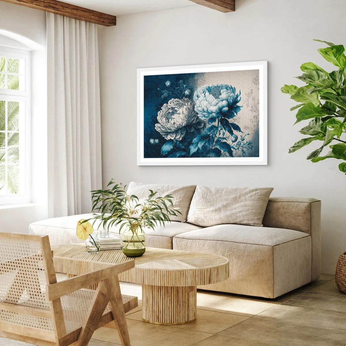 Plakat w białej ramie - Dobrana para - 100x70 cm