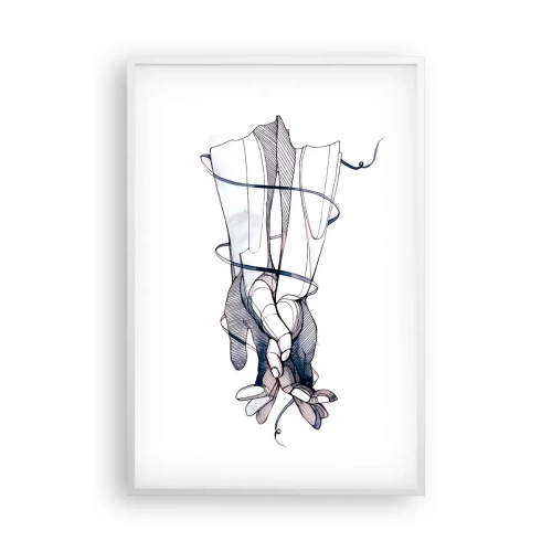Plakat w białej ramie - Studium dotyku - 61x91 cm