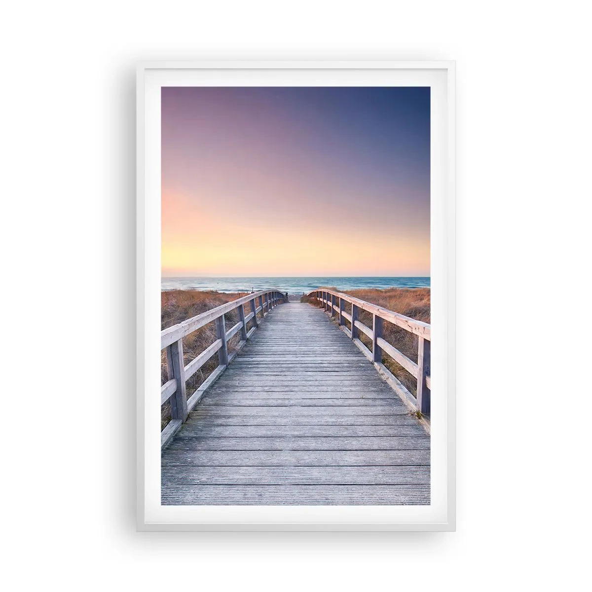 Plakat w białej ramie - Bałtycka wieczorna zorza - 61x91 cm