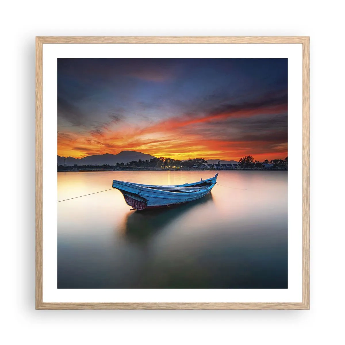 Plakat w ramie jasny dąb - Nadchodzi dobra noc - 60x60 cm