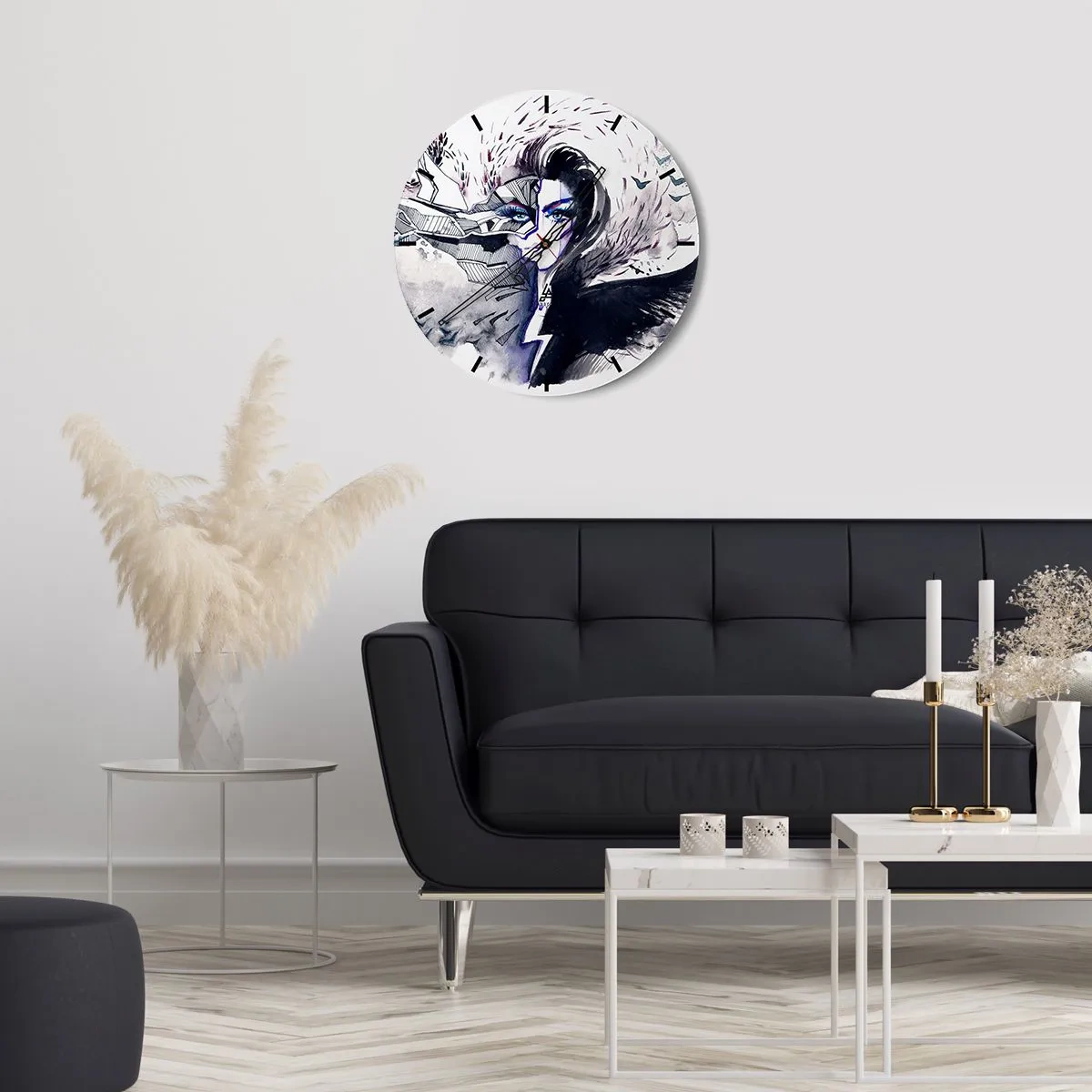 Zegar ścienny - Demoniczna i piękna - 30x30 cm