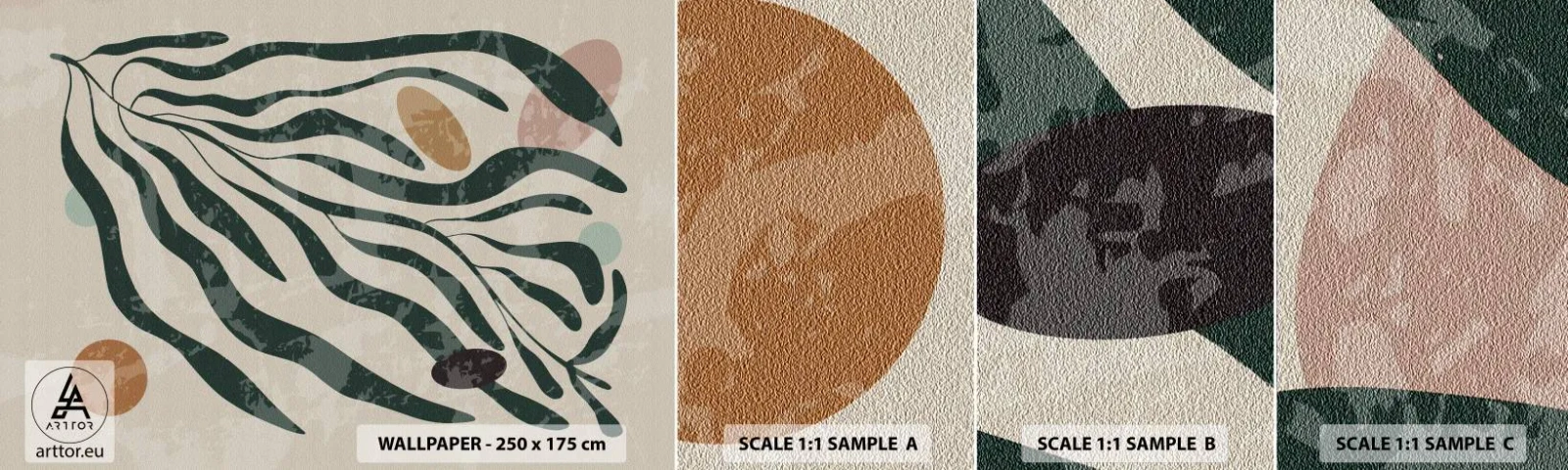 Fototapeta Próbka Samoprzylepna Deluxe Sticker - Pośród zieleni - Boho, Roślina, Nowoczesny - 100x30 cm