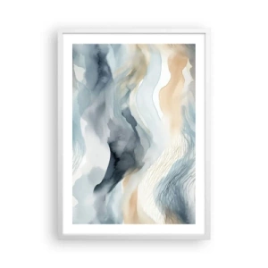 Plakat w białej ramie - Abstrakcja śnieżna i mglista - 50x70 cm