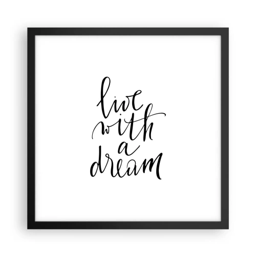 Plakat w czarnej ramie - Of course - 40x40 cm